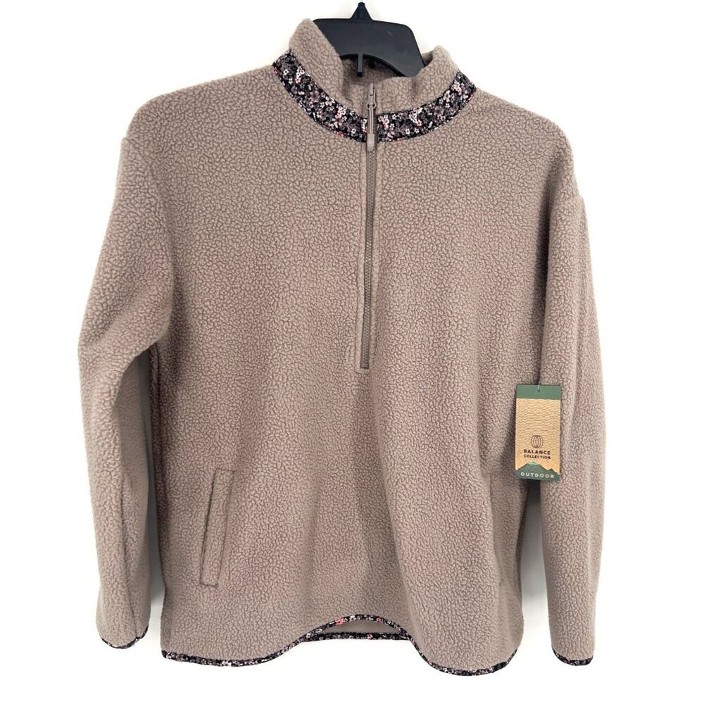 Balance Collection Outdoor Womens 1/2 Zip Ardi Fleece Pullover Size Medium Tan